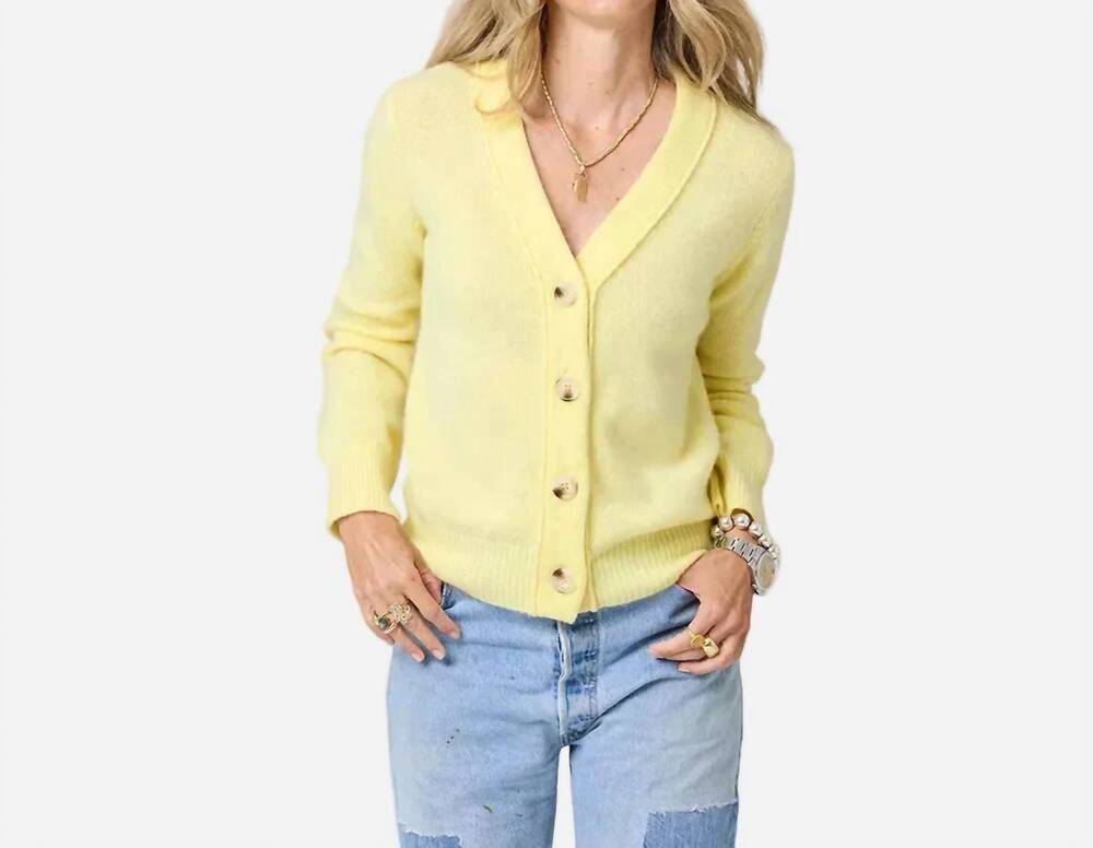 NEW KERRI ROSENTHAL pretty little cardigan in lemon tint